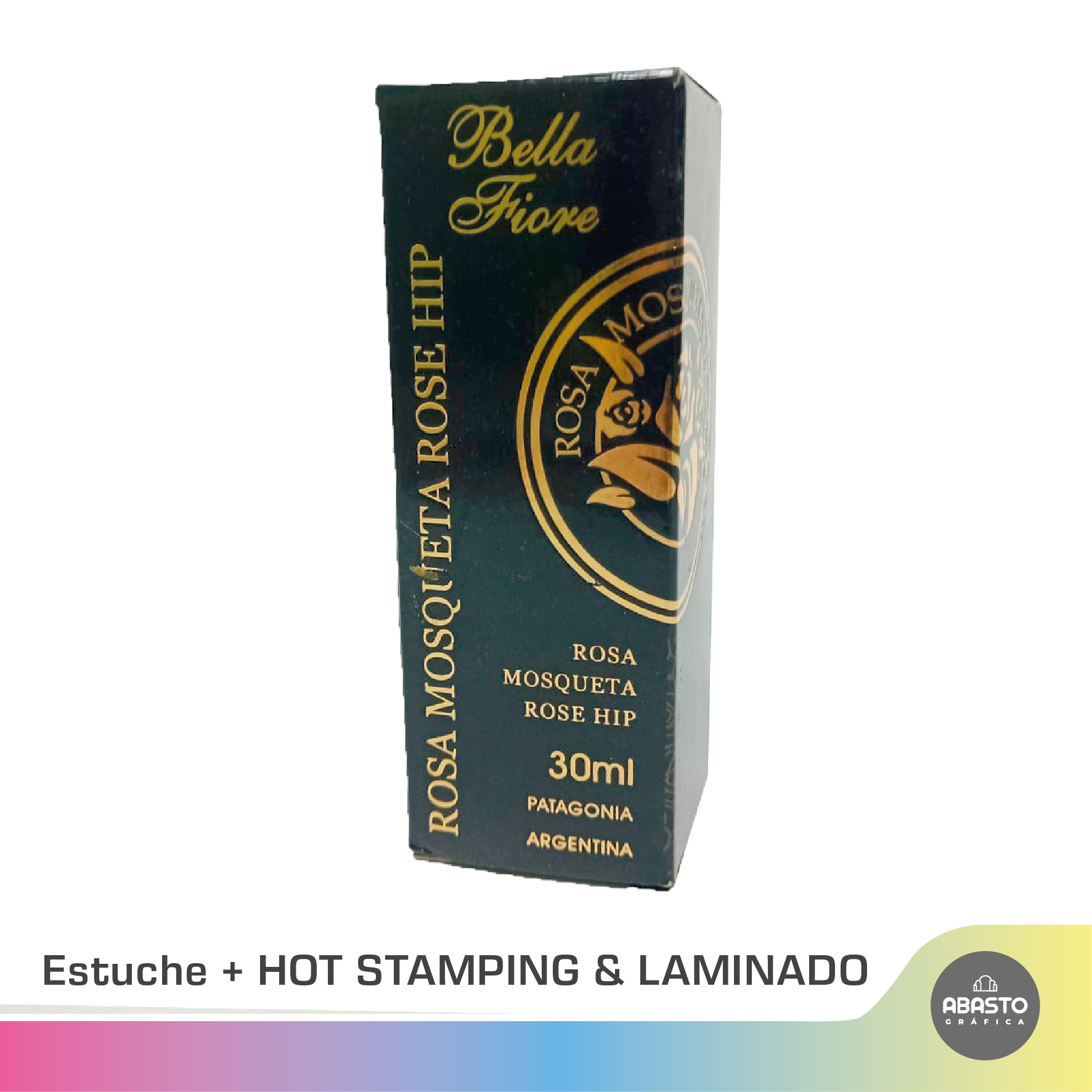 estuche + hot stamping & laminado a